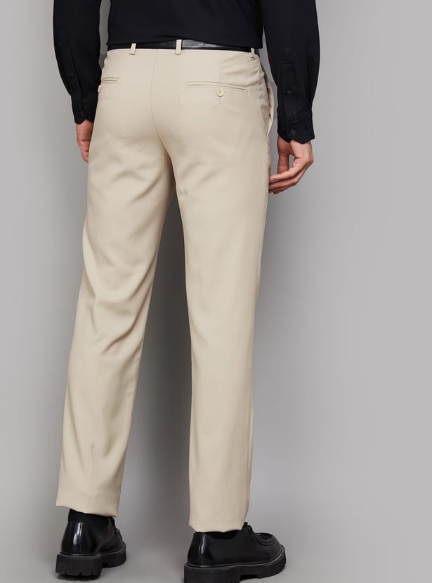 VAN HEUSEN Solid Slim Straight Formal Trouser