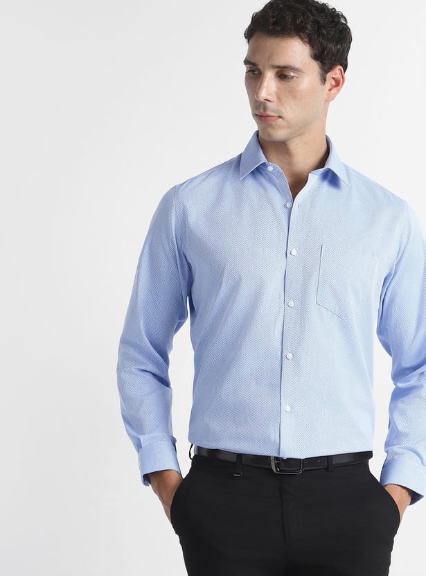 VAN HEUSEN Textured Regular Fit Formal Shirt