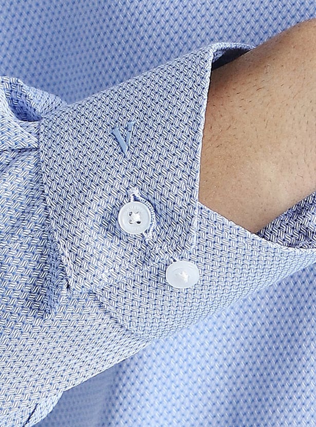 VAN HEUSEN Textured Regular Fit Formal Shirt