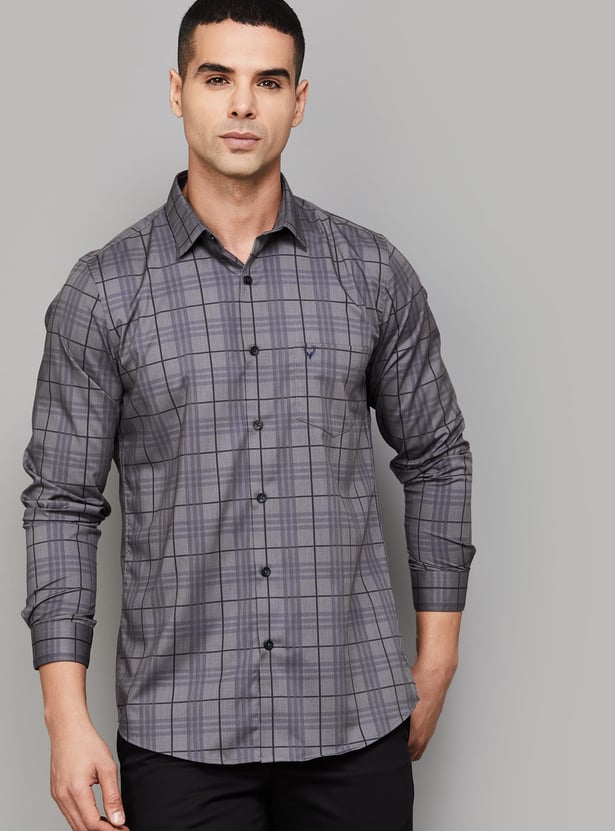 ALLEN SOLLY Checked Slim Fit Shirt