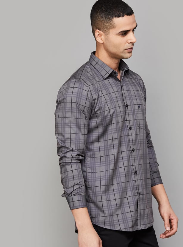 ALLEN SOLLY Checked Slim Fit Shirt