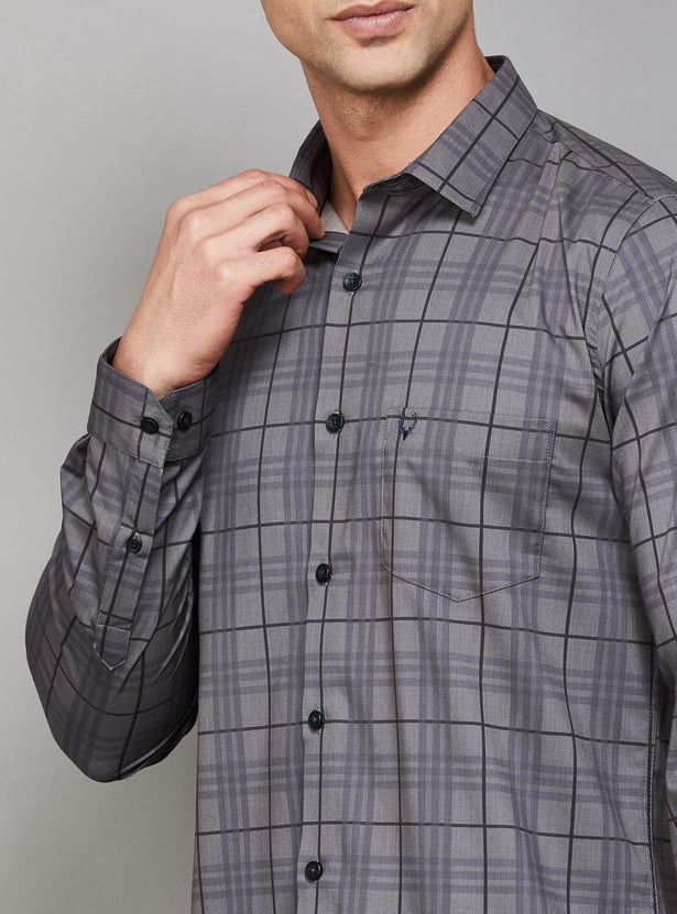 ALLEN SOLLY Checked Slim Fit Shirt