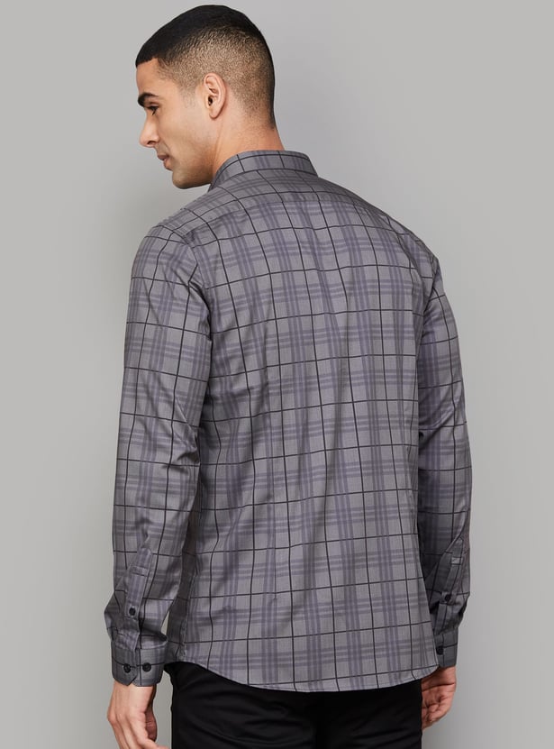 ALLEN SOLLY Checked Slim Fit Shirt