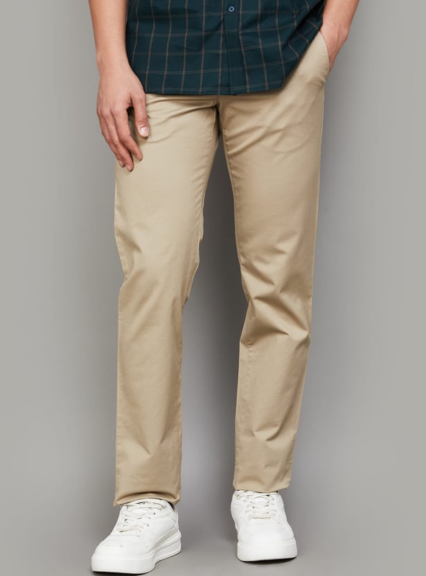 LP SPORT Solid Slim Tapered Trousers