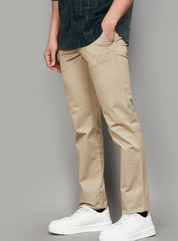 LP SPORT Solid Slim Tapered Trousers