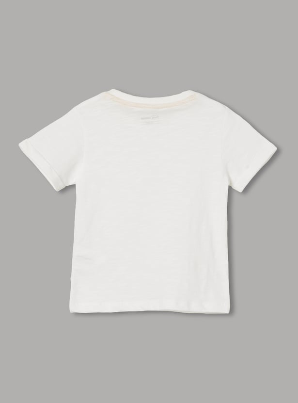 FAME FOREVER Boys' Elephant-Print T-shirt with Dungaree Set