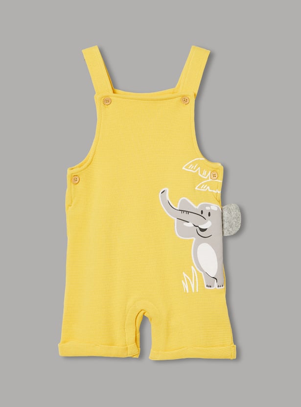 FAME FOREVER Boys' Elephant-Print T-shirt with Dungaree Set