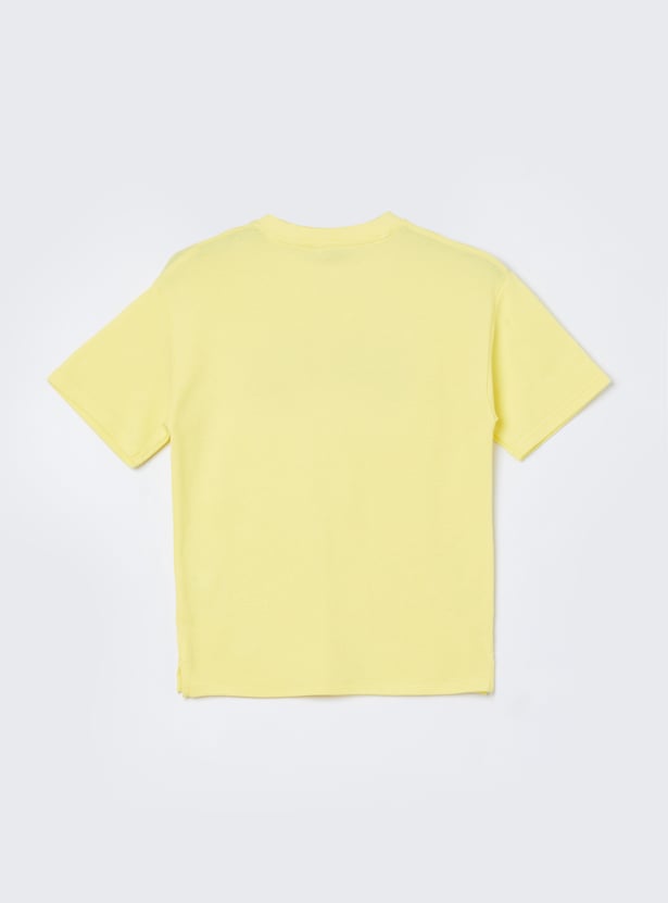 FAME FOREVER Boys Typographic Embroidered T-shirt