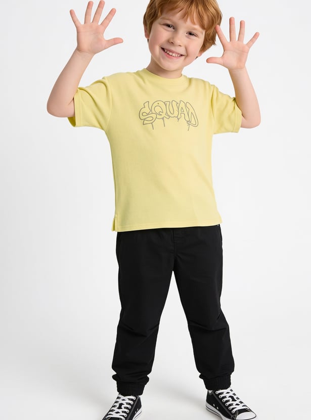 FAME FOREVER Boys Typographic Embroidered T-shirt