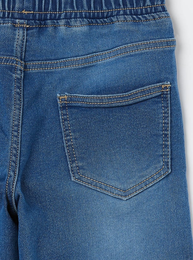 FAME FOREVER Boys Medium Wash Drawstring Jeans