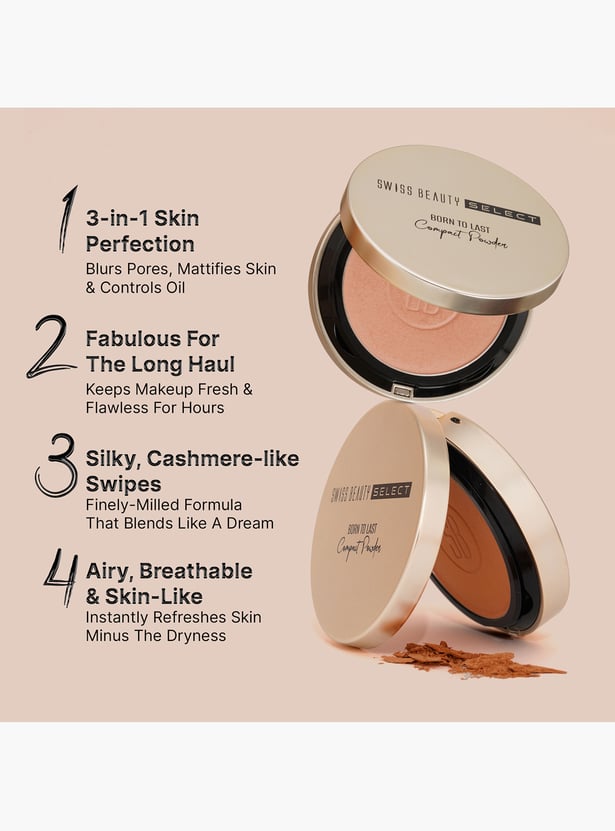 SWISS BEAUTY Born To Last Compact Powder - Bare Dawn - 6.5g