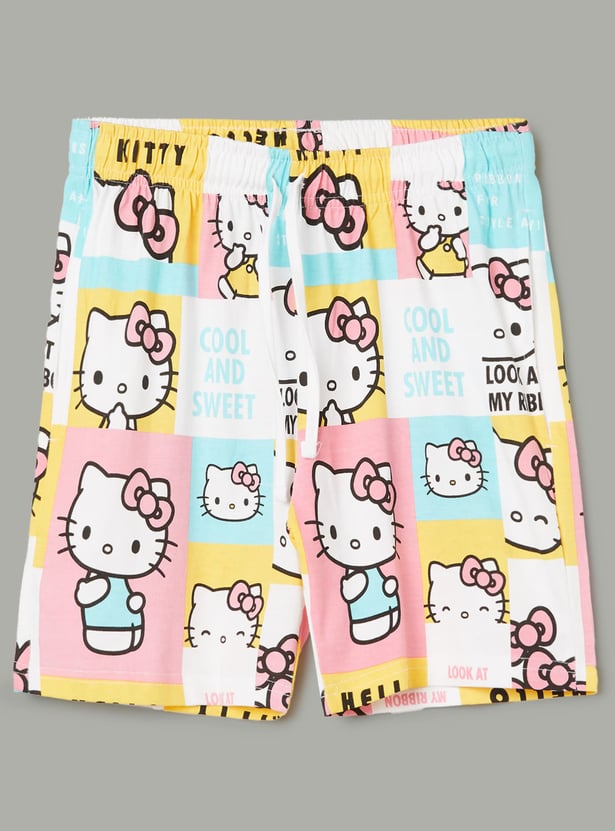 KIDSVILLE Girls Hello Kitty Print Shorts