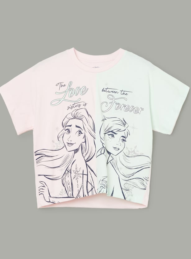 KIDSVILLE Girls Frozen Print T-shirt