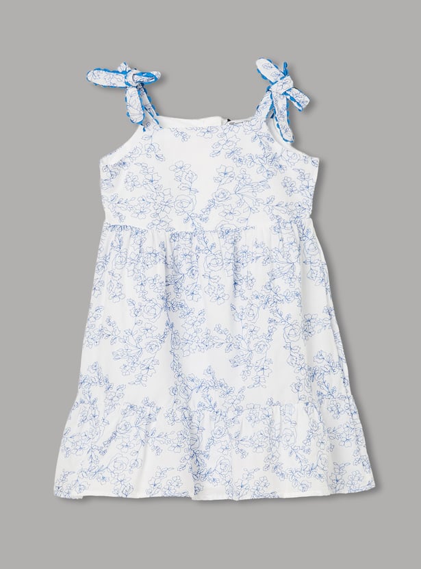 FAME FOREVER Girls Floral Embroidered Dress