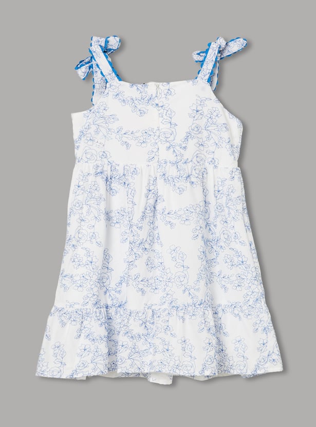 FAME FOREVER Girls Floral Embroidered Dress