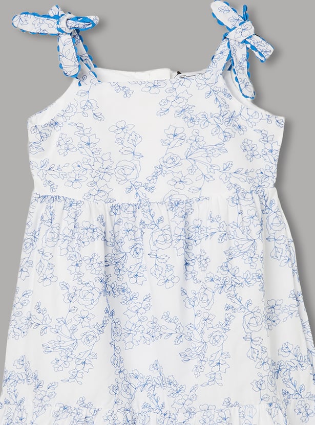 FAME FOREVER Girls Floral Embroidered Dress