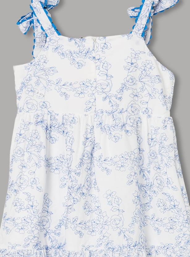 FAME FOREVER Girls Floral Embroidered Dress