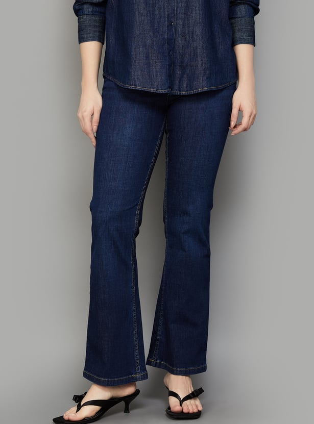 KRAUS Solid Mini Flared Jeans