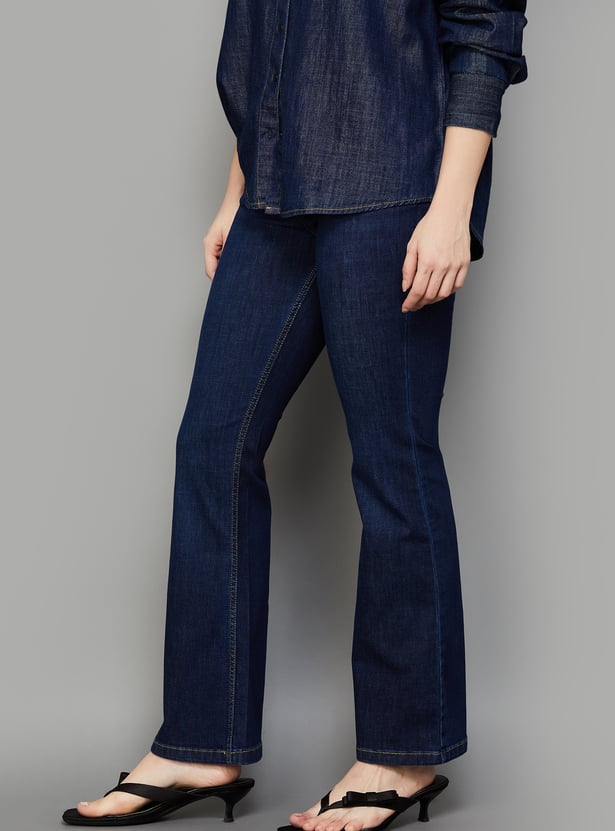 KRAUS Solid Mini Flared Jeans