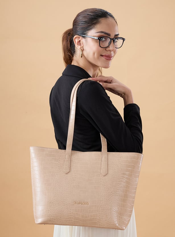 CAPRESE Aza Croc Textured Shoulder Bag with Pouch