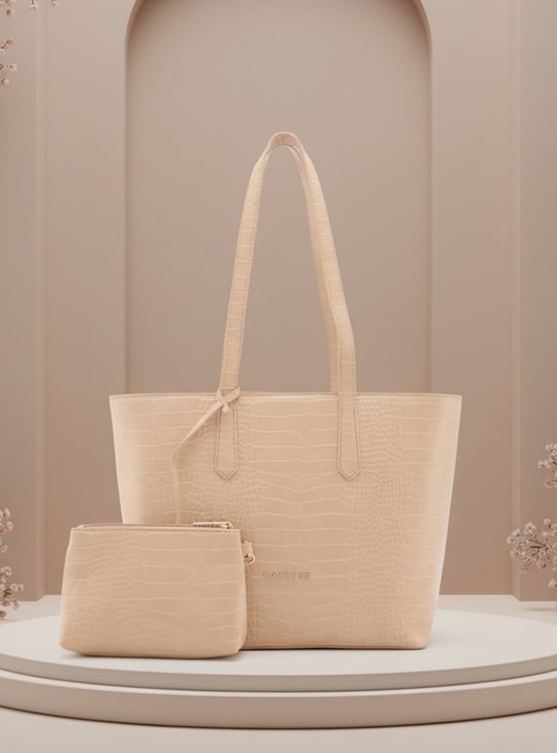 CAPRESE Aza Croc Textured Shoulder Bag with Pouch