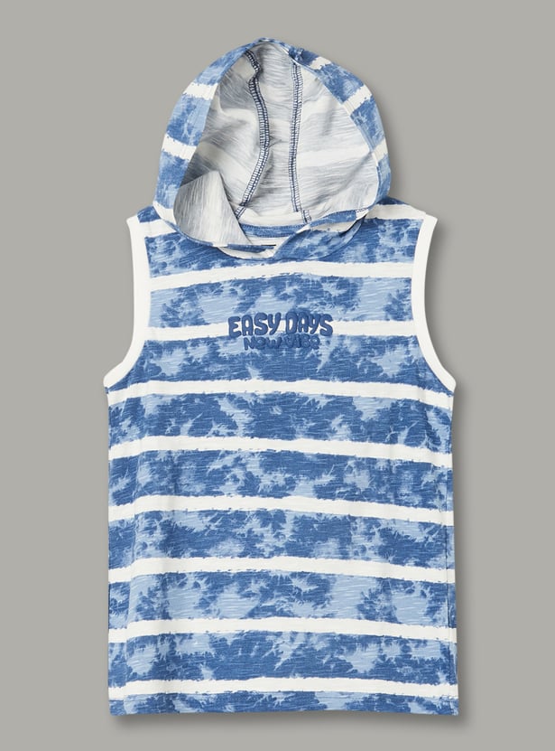 FAME FOREVER Boys Striped Hooded T-shirt