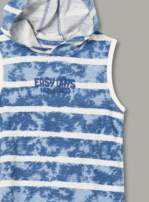 FAME FOREVER Boys Striped Hooded T-shirt