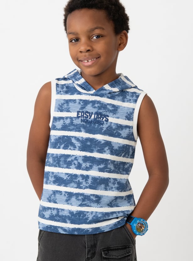 FAME FOREVER Boys Striped Hooded T-shirt