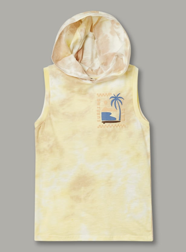 FAME FOREVER Boys Tie & Dye Hooded T-shirt
