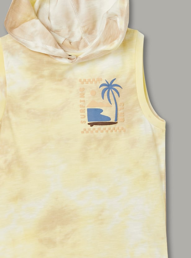 FAME FOREVER Boys Tie & Dye Hooded T-shirt