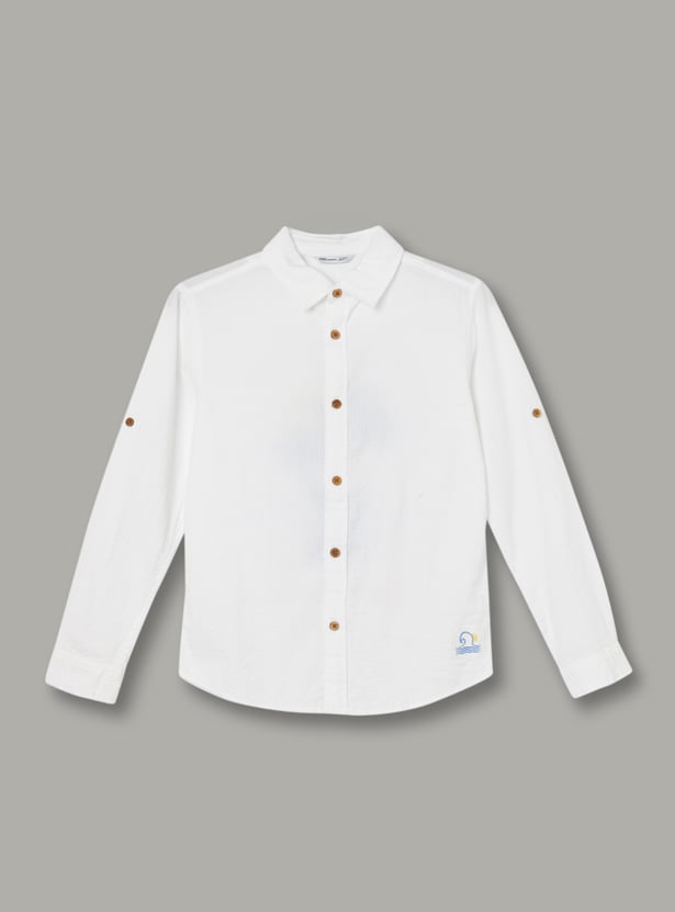 FAME FOREVER Boys Embroidered Shirt