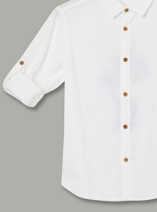 FAME FOREVER Boys Embroidered Shirt