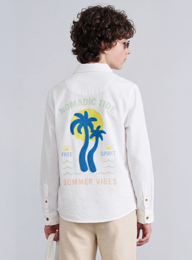 FAME FOREVER Boys Embroidered Shirt