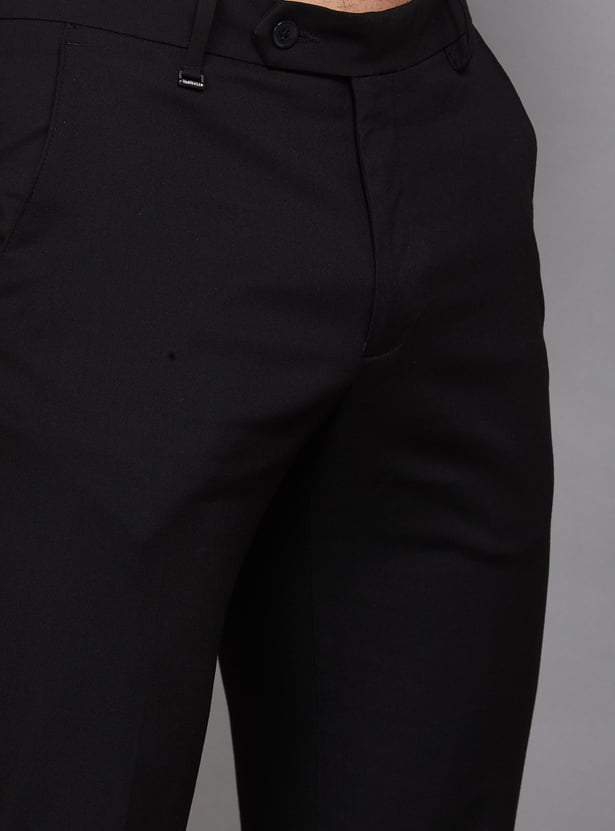 VAN HEUSEN Solid Slim Fit Formal Trousers