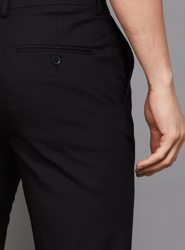 VAN HEUSEN Solid Slim Fit Formal Trousers