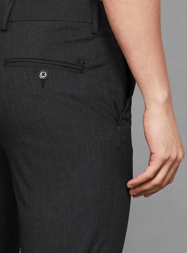 VAN HEUSEN Solid Slim Fit Formal Trousers