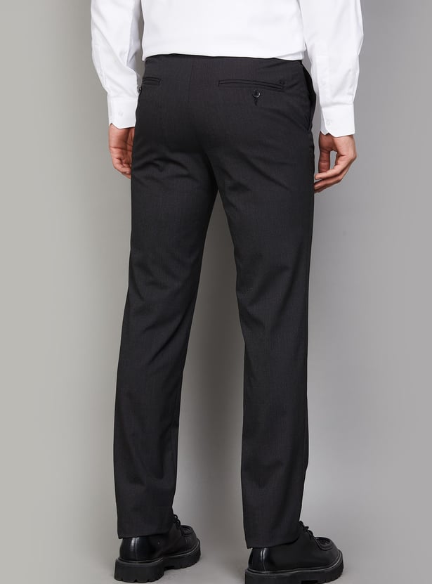 VAN HEUSEN Solid Slim Fit Formal Trousers