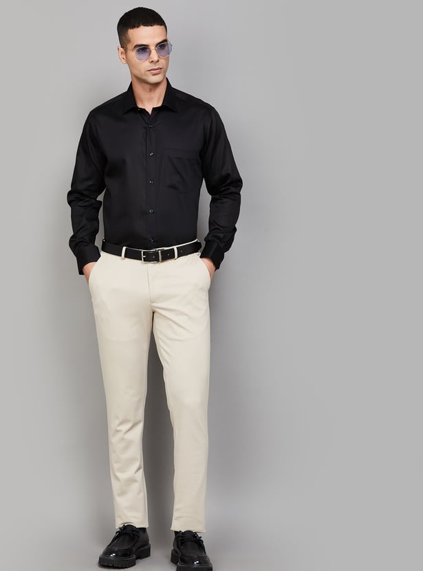 VAN HEUSEN Solid Custom Fit Formal Shirt