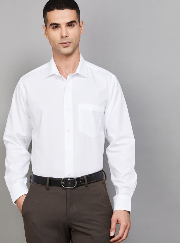 VAN HEUSEN Solid Custom Fit Formal Shirt