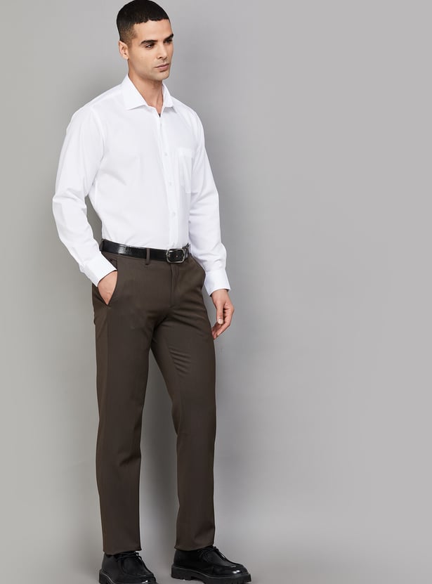 VAN HEUSEN Solid Custom Fit Formal Shirt