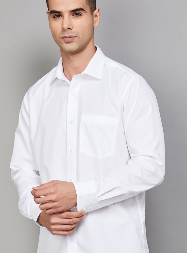 VAN HEUSEN Solid Custom Fit Formal Shirt