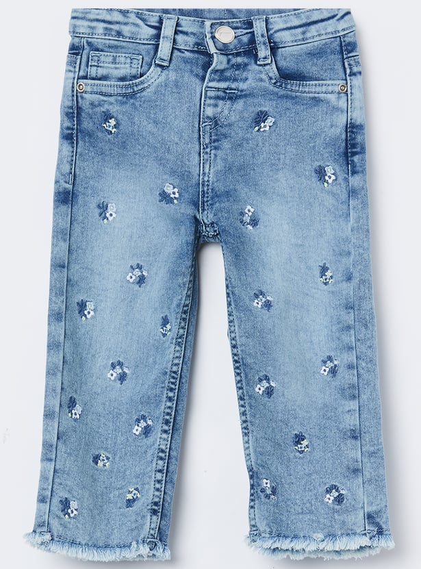 FAME FOREVER Girls Embroidered Jeans