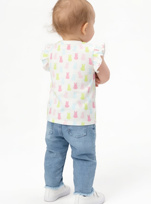 FAME FOREVER Girls Embroidered Jeans