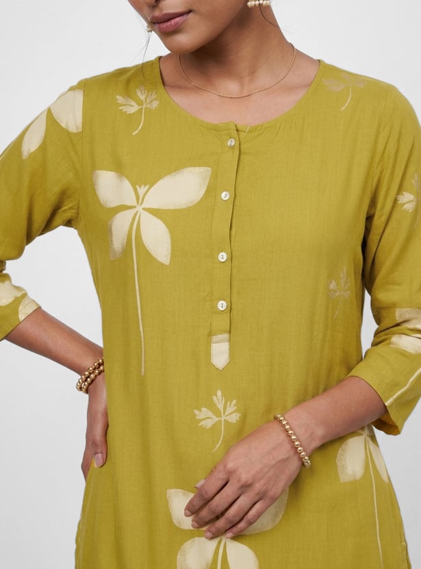 MELANGE Ethnic Motif Straight Kurta
