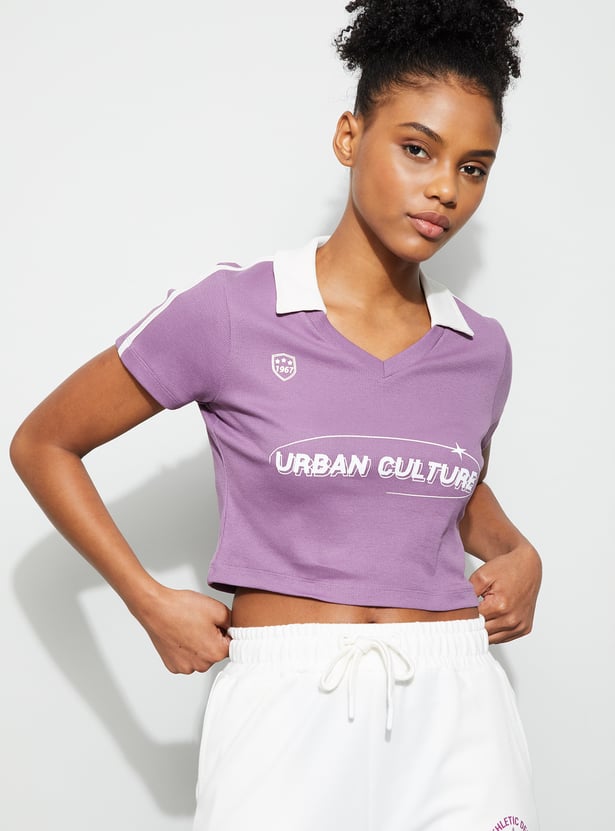 KAPPA Typographic Print Crop T-shirt