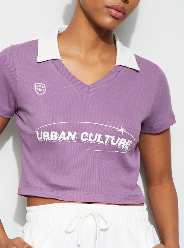 KAPPA Typographic Print Crop T-shirt