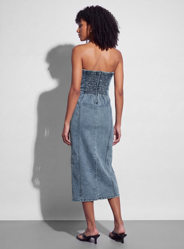 GINGER Belted Bodycon Midi Dress