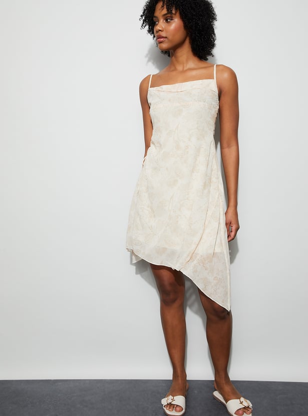 GINGER Paisley Print Asymmetric Dress