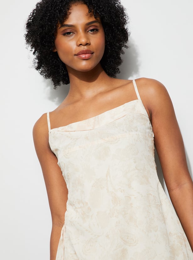 GINGER Paisley Print Asymmetric Dress