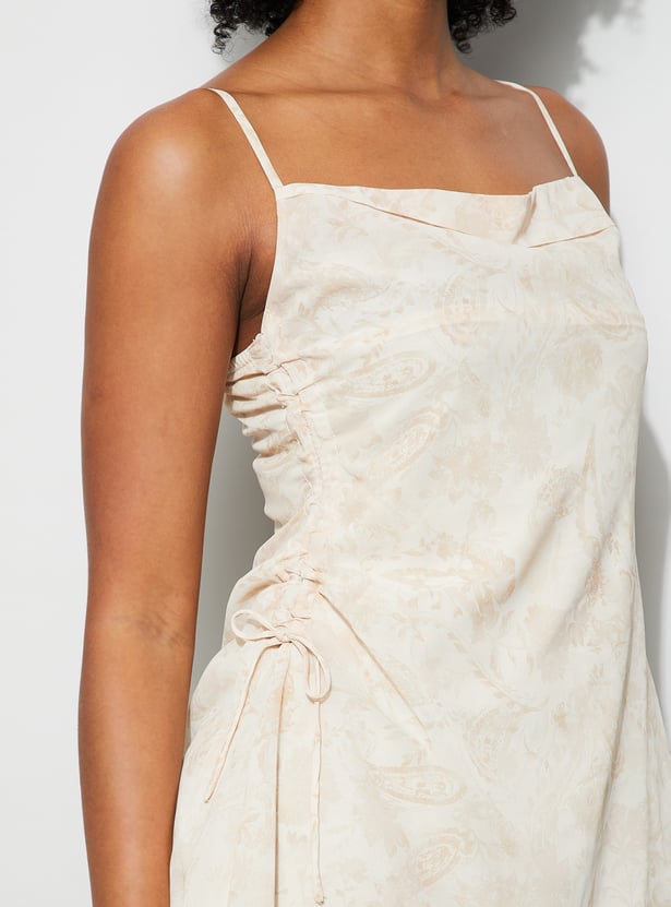 GINGER Paisley Print Asymmetric Dress